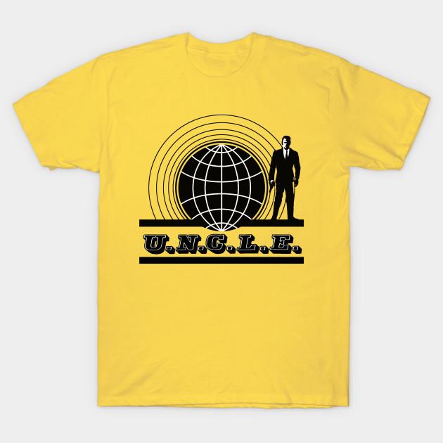 Men Black Print T-shirt The Man From Uncle No-Cut Transfer Paper Print Cotton Tshirt L жёлтый