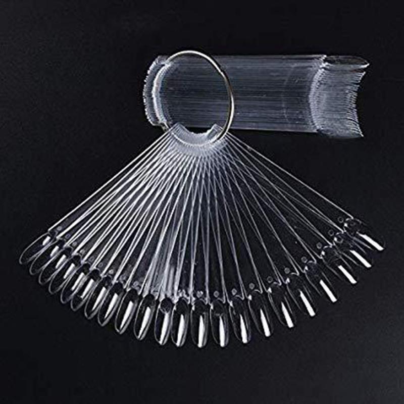 Nail Art Swatches Stick Polish Board Display Practice Sticks Fan-shaped Nail Tip