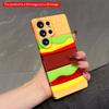 2DFlat Samsung phone case Vibrant Burger Layers Phone Case Applicable to Galaxy S23 S24 S25ULTRA S26 A12 A14 A15 A16 A54 A55