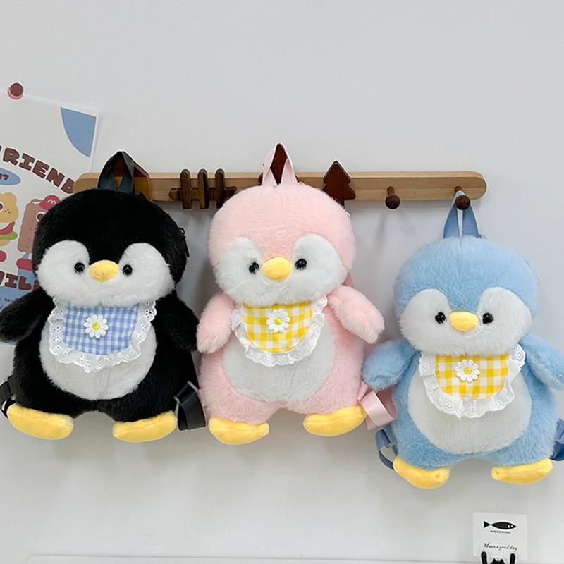 Cartoon  Apron Penguin Backpack Girl Heart Cute Plush Doll Penguin Doll