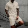New Men’s Casual Double-pocket Short-sleeved Polo Shirt and Shorts Summer Fashion Set