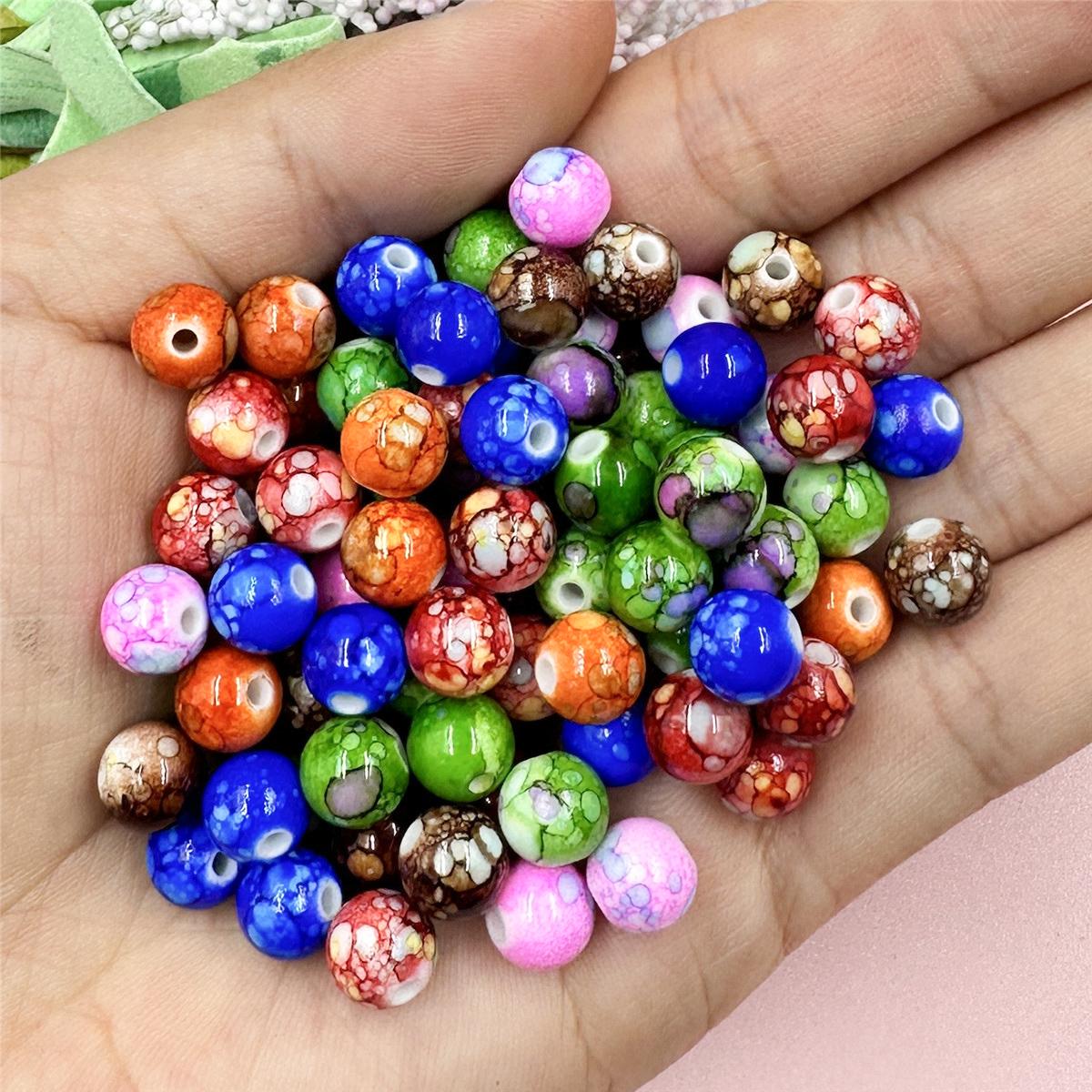 

Аксессуары для изготовления ожерелья DIY цветные акриловые модные 50 шт. 8 мм свободные бусины маленькие бусины браслет разноцветный