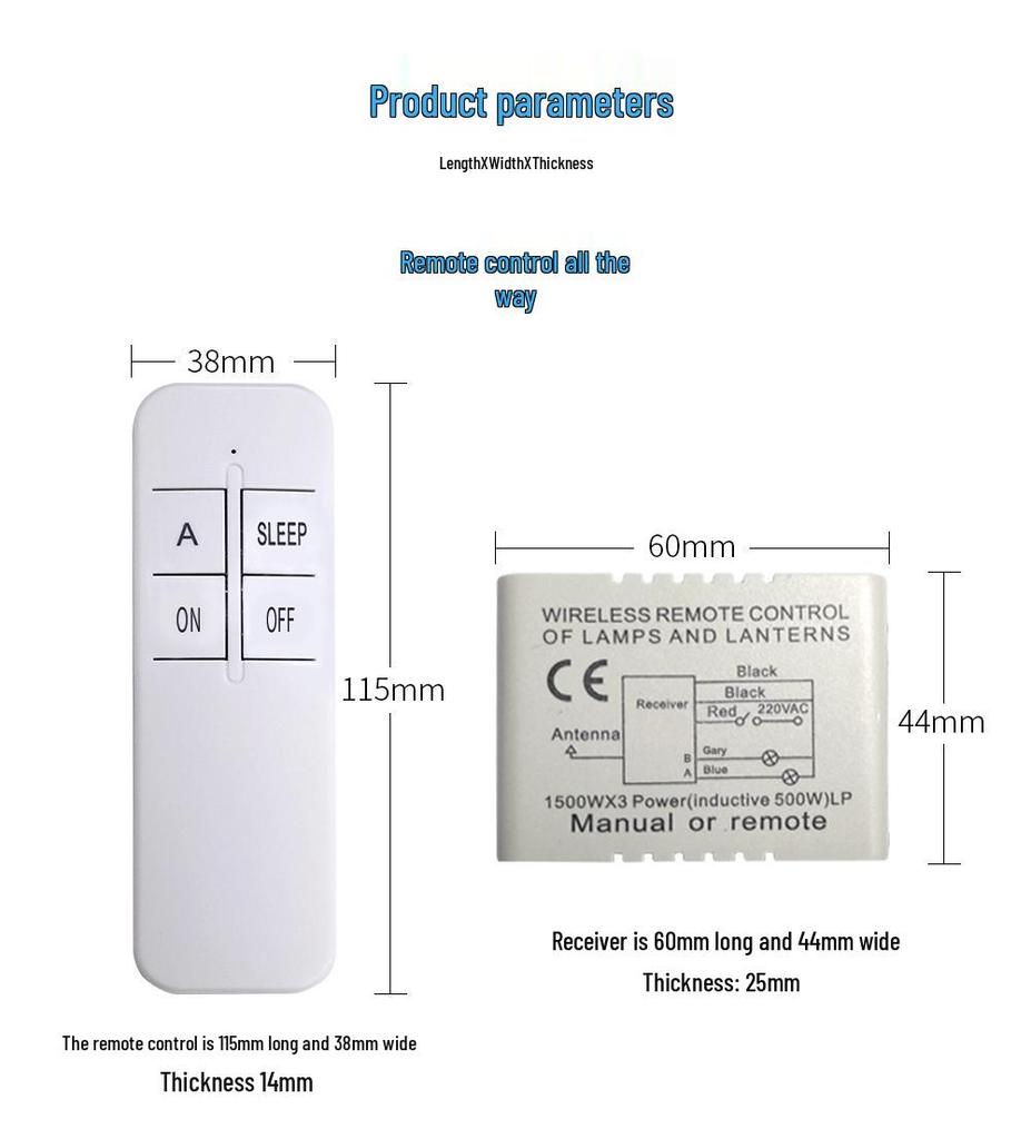 220V Wireless Remote Control Light Switch for LED/Ceiling/Incandescent Lamps