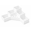 White Bathroom Organizer for Cosmetics and Toothbrushes, 5 Compartments, 4 Holes