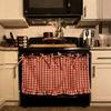 Charm Hand Stitched Oven Cover Curtain With Hide Feature For Farmhouse Kitchens