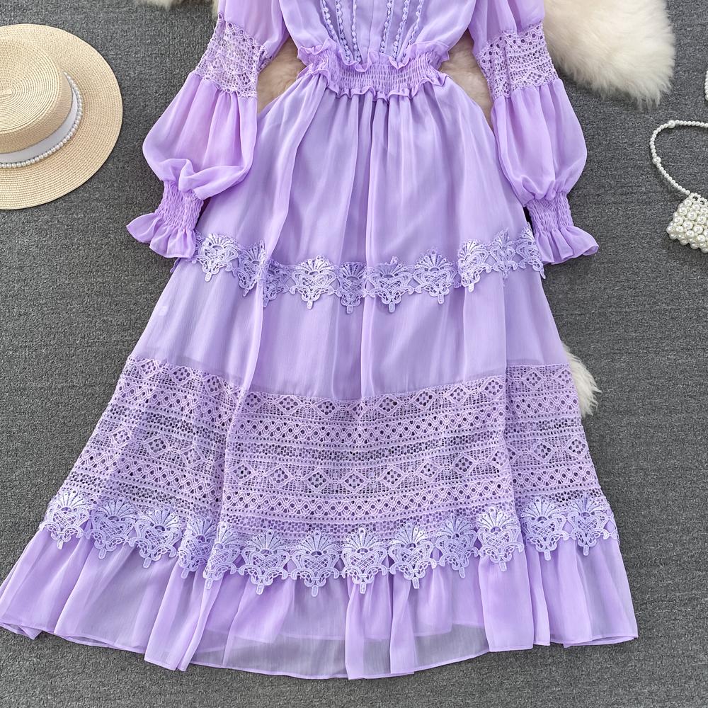 Новое повседневное весенне-летнее однотонное тонкое полное женское платье трапециевидной — фото 22