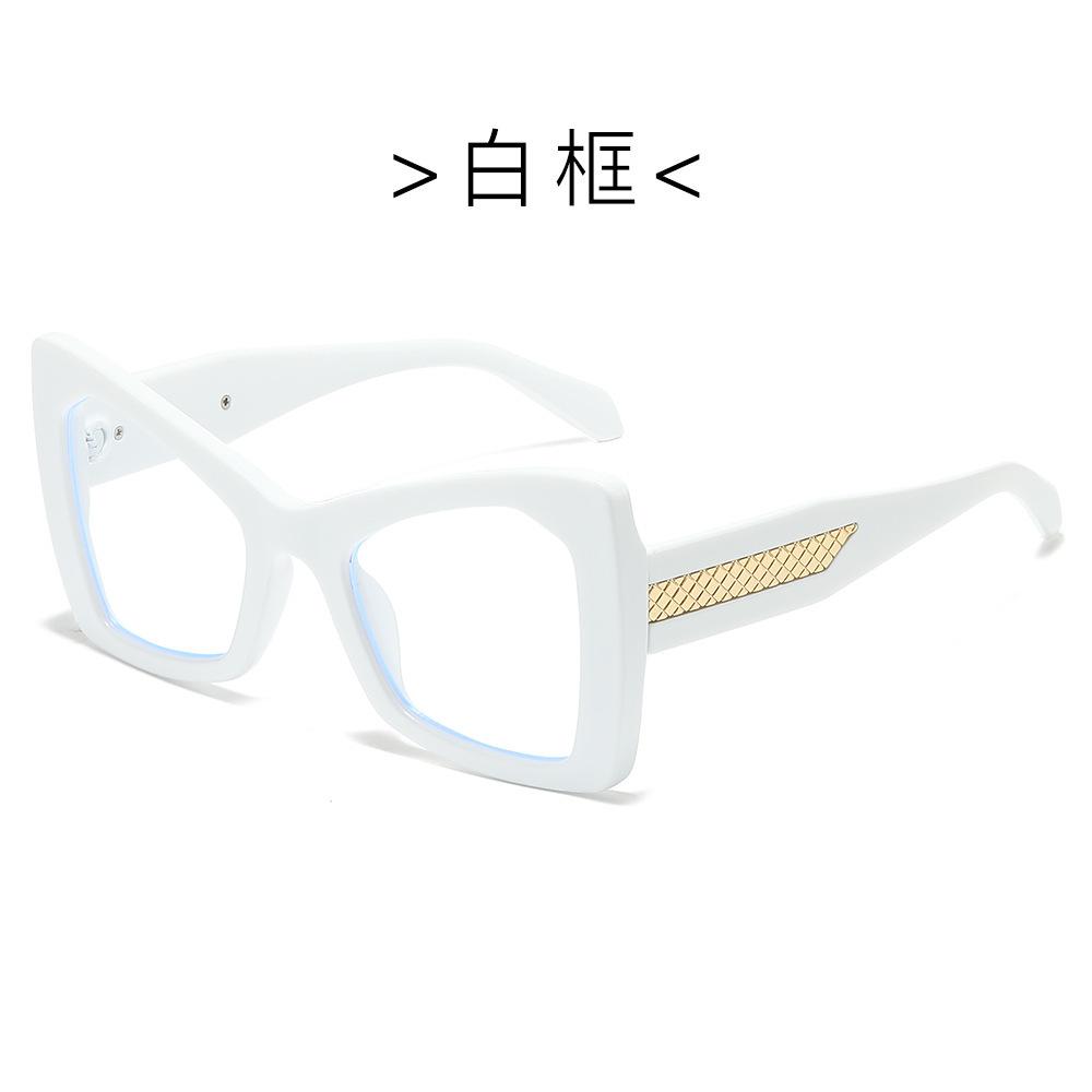 

Trendy Glasses Frame Square Large Frame Simple Flat Mirror Anti-Blue Concave Glasses Frame Women flat light