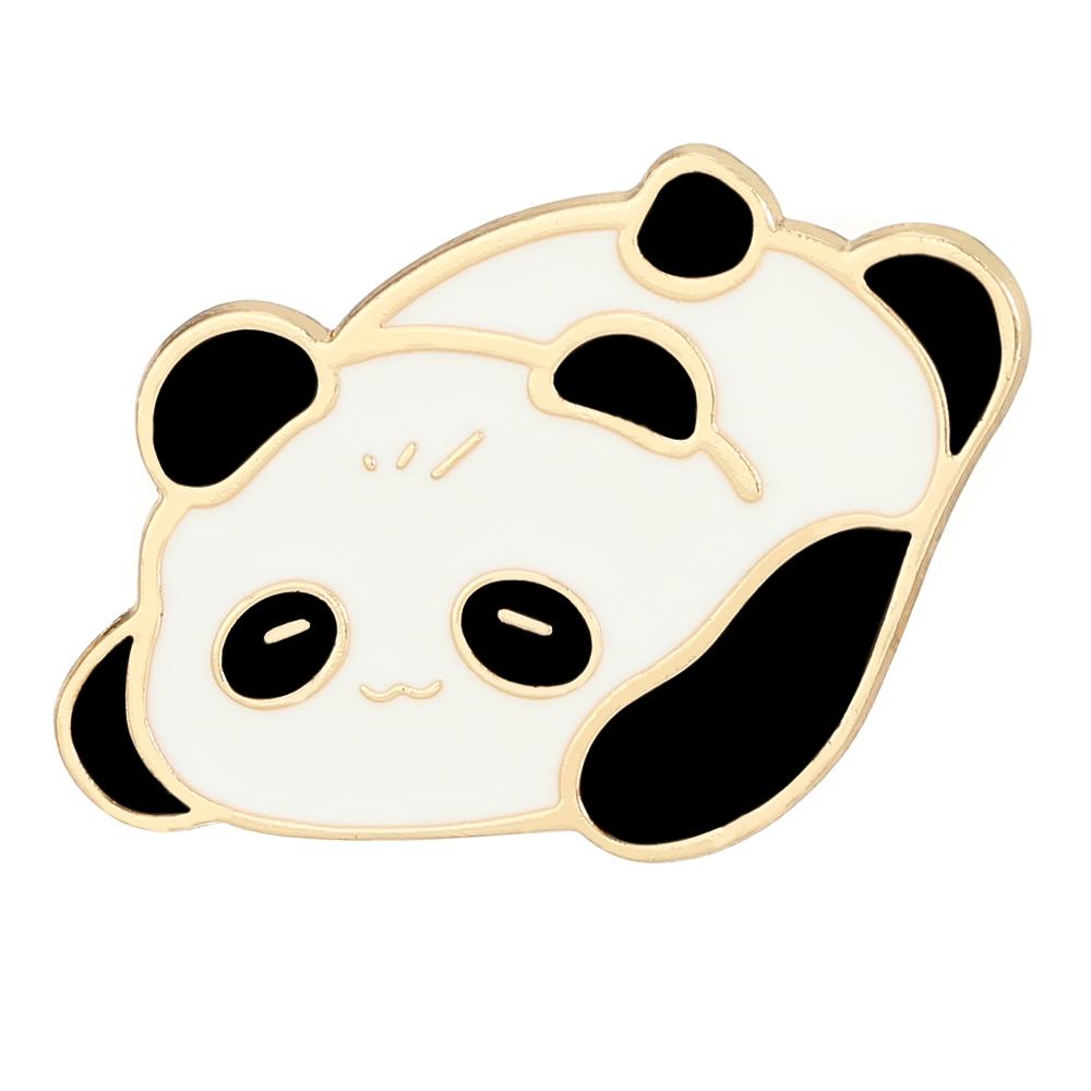 4 Stili Carini Panda Smalto Spille Cartoon Animale Che Gioca Dorate Spille da Bavero Per Ragazze Borsa Zaino Abito Distintivo Accessori