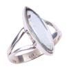 Natural Aquamarine Gemstone Handmade 925 Solid Sterling Silver Ring Size 6 F7b38