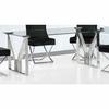 Table De Salle À Manger - Blanc - Verre Et Acier - 180x90x75 Cm - 6 Places - Design Contemporain