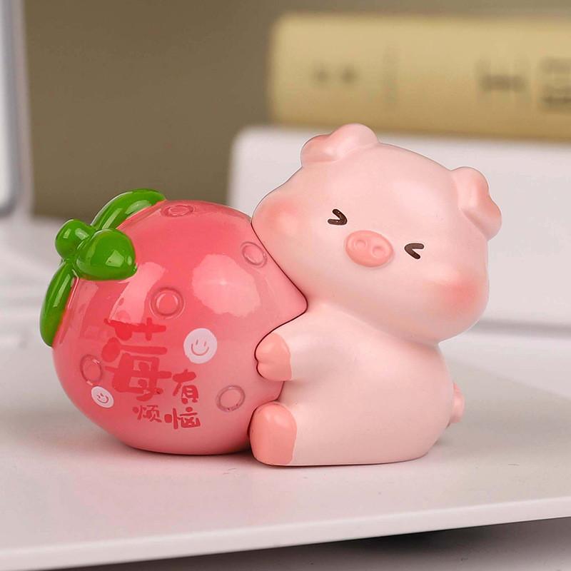 Fruits Cat Resin Art Piece Cute Desktop Ornament For Home And Celebration