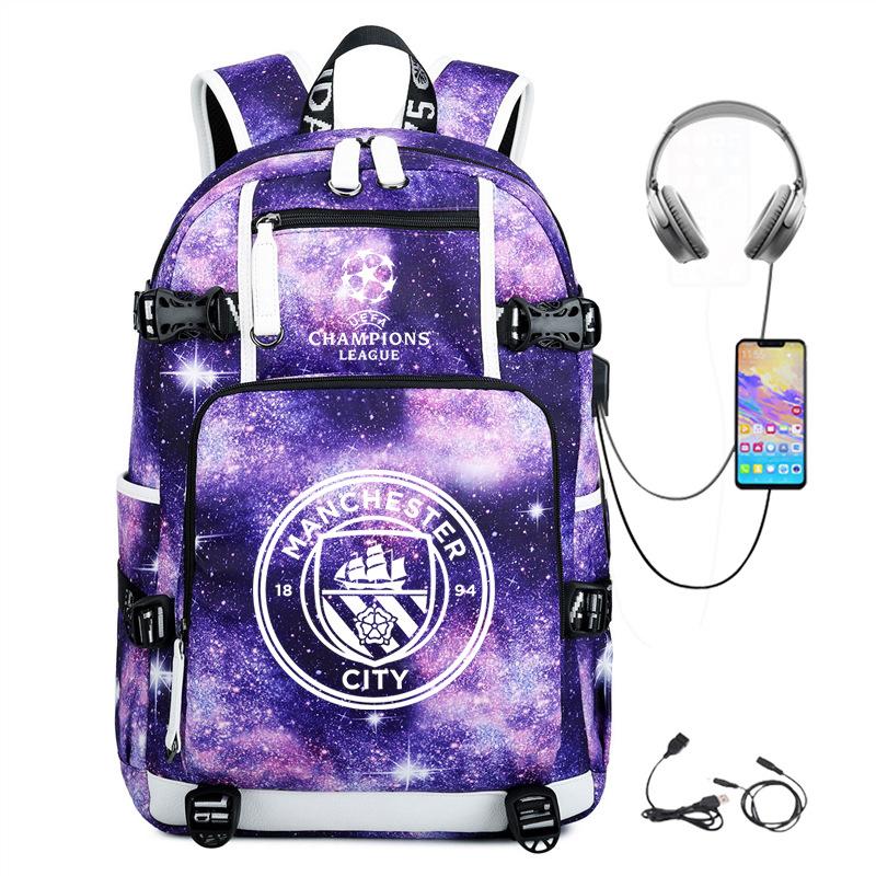 School Season Football Peripheral Student Schoolbag Leisure Personalized Backpack Large Capacity With Usb Charging