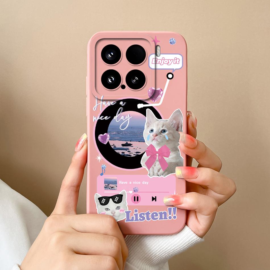 For Xiaomi 15 Pro Case For Xiaomi 14 Pro Phone Cases Various Style Soft Liquid Silicone Mi15 Mi14 Back Cover Anti Drop Bumper