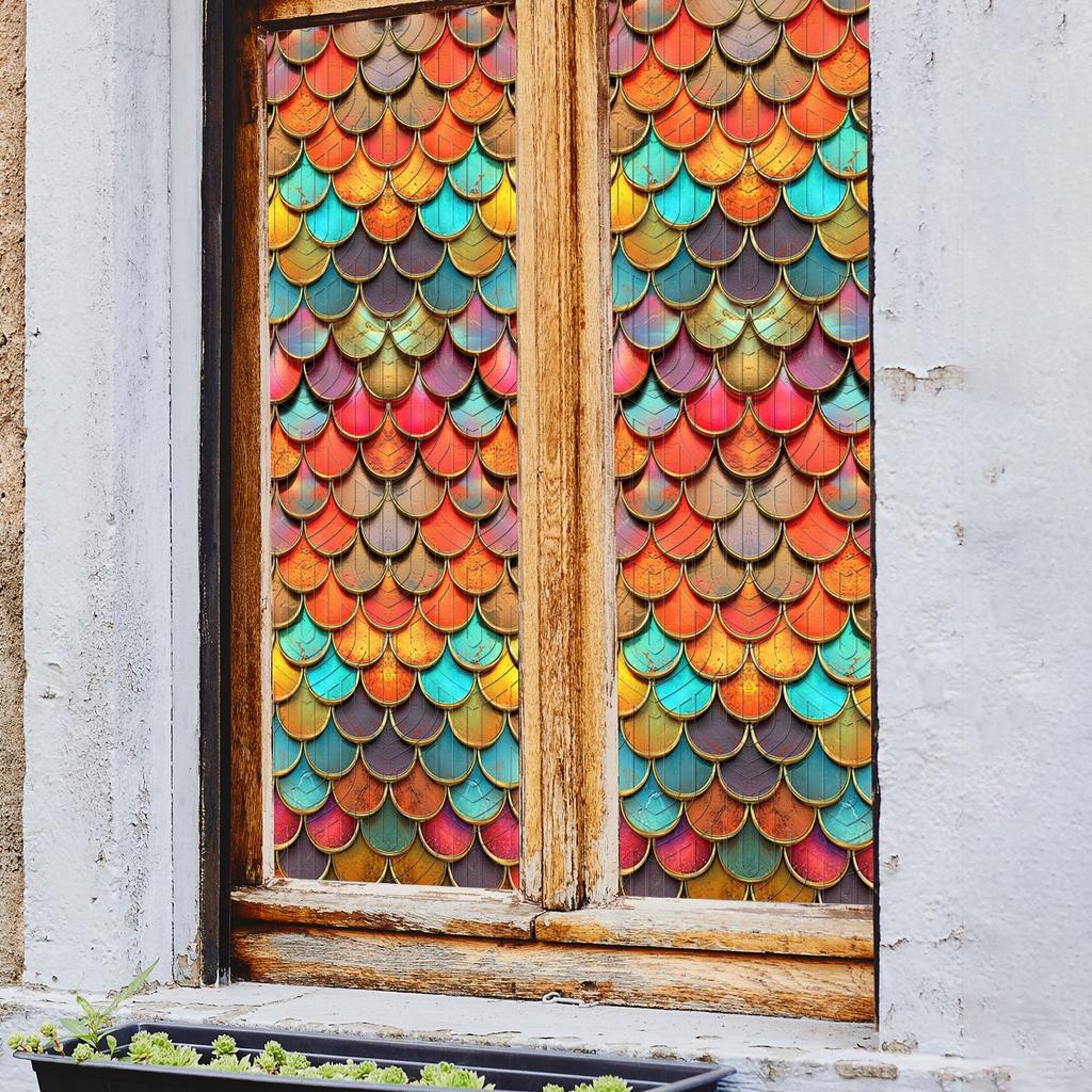Dg7523 Creative Personality Fish Scale Static Window Sticker Bedroom Living Room Home Background Decorative Wall Sticker