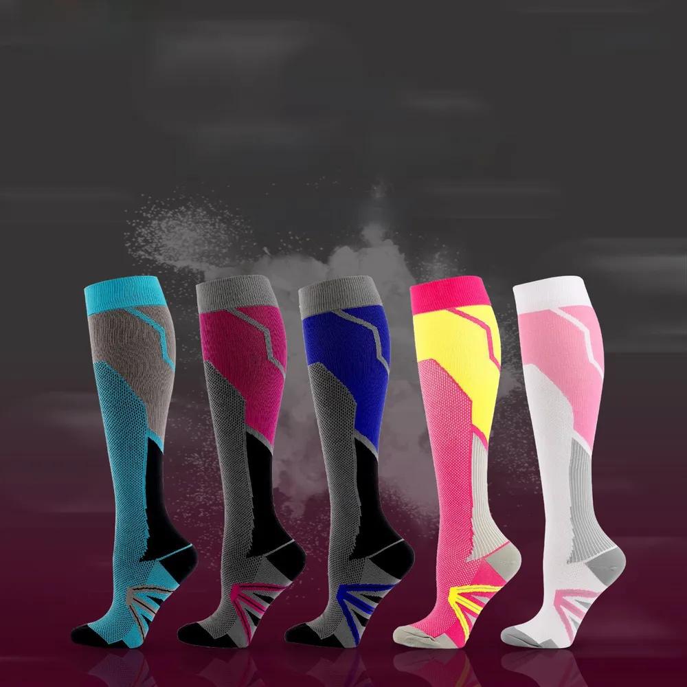 Chaussettes de Compression Mollet Chaussettes de Sport Mollet Course Cyclisme Chaussettes de Compression Tube Long