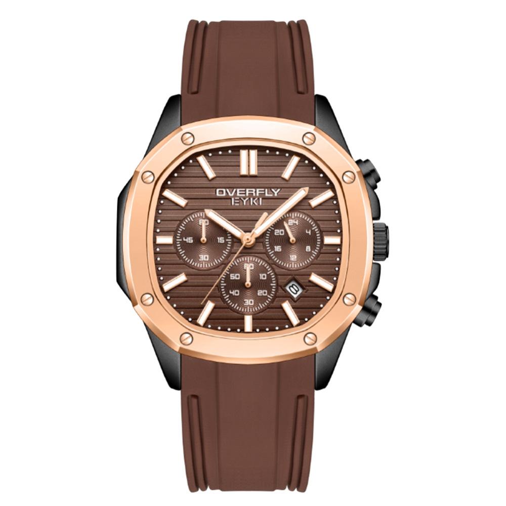 

Новые персонализированные квадратные мужские часы модный силиконовый ремешок календарь ежедневные кварцевые водонепроницаемые часы