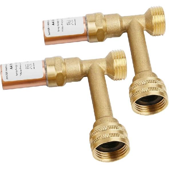Амортизатор гидроудара Watflow с резьбой 3/4 GHT - Амортизатор воздушных ударов для стиральной машины и туалета - 2 шт. Lead-free Brass, 2 Pack