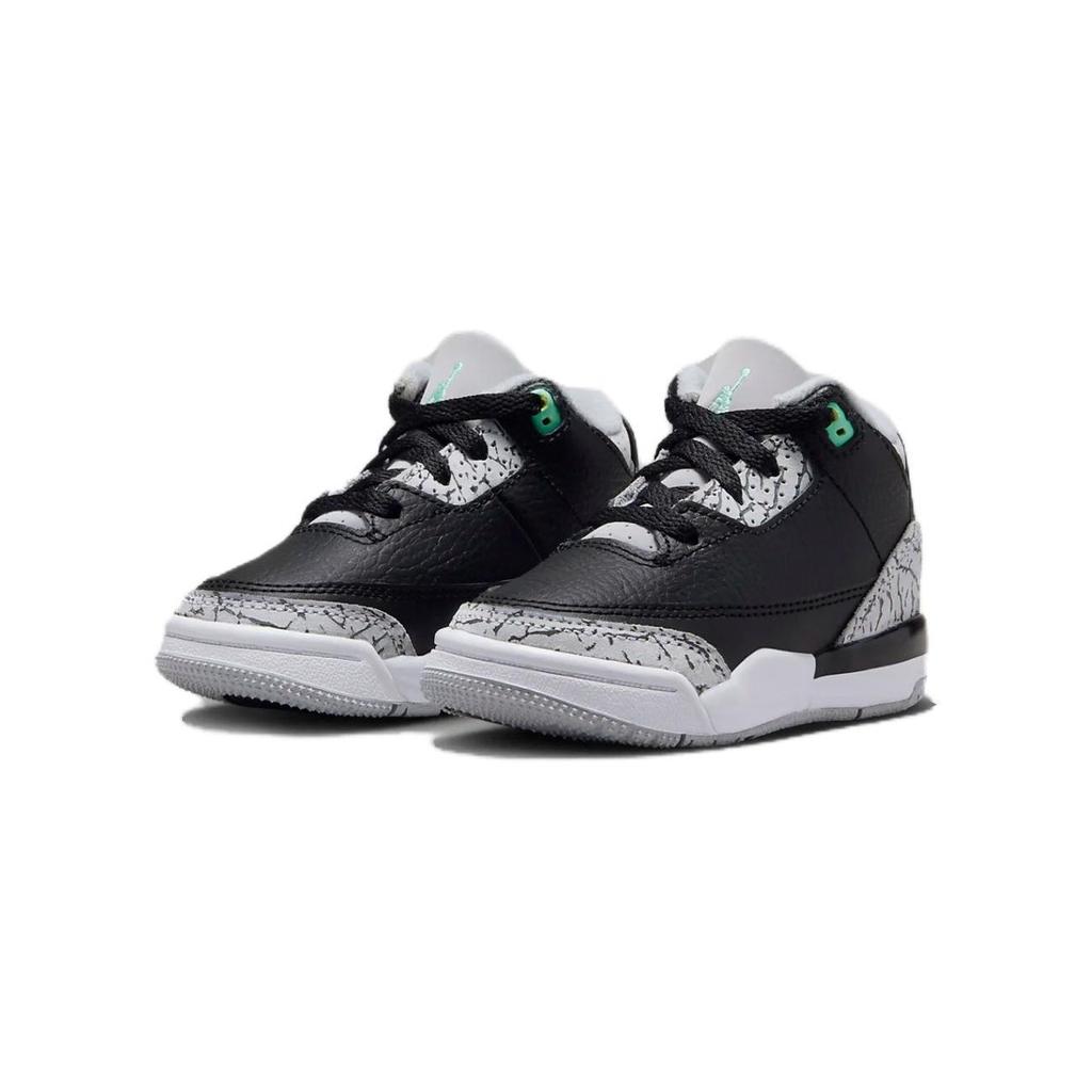 Air Jordan 3 Retro TD Green Glow Baby Sneakers Black Wolf-Grey White DM0968-031