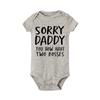 Newborn Baby Romper Sorry Daddy You Know Have Two Bosses Print Infant Cotton Jumpsuit Bodysuit