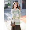 Mokana Women's Striped Color-block Loose Knit Sweater