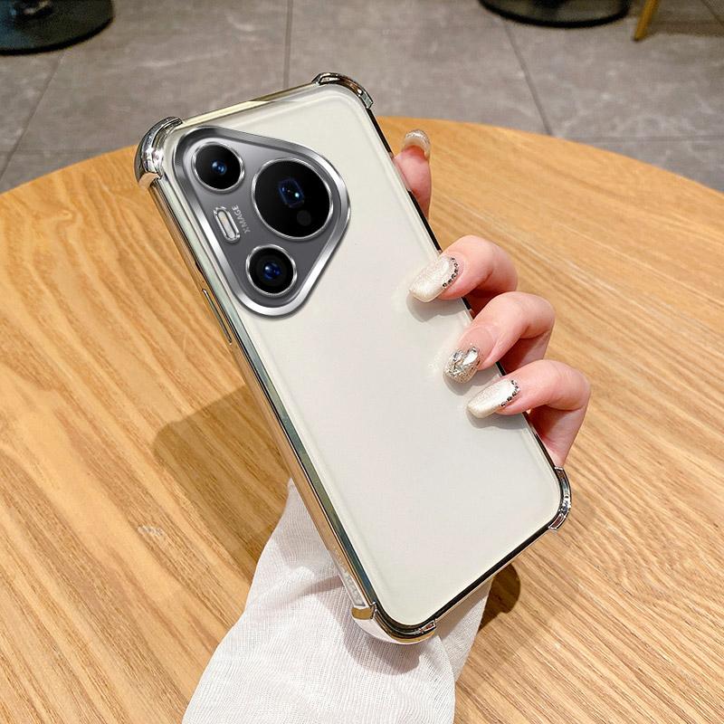 For Huawei Pura 70 Case Huawei Pura 70 Pro + Phone Case Pura 70 Ultra Four Corners Thickening Shookproof Plating Soft back cover For Huawei Pura 70
