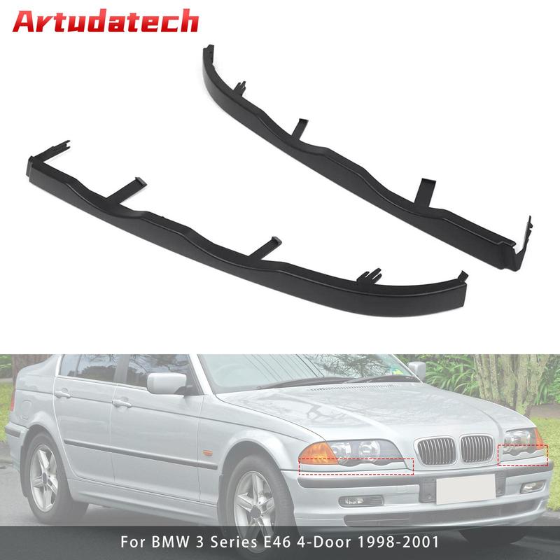 Artudatech 2PCS Front Bumper Headlight Lower Molding Trim For BMW 3 Series E46 4Door 98-01 Car Accessories