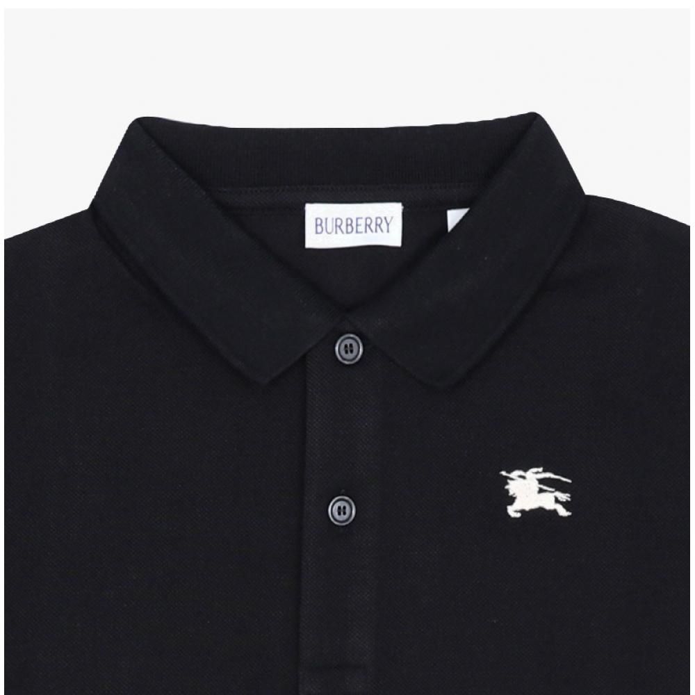 Burberry Equestrian Knight Logo Check Polo Boy Kids Short Sleeve Tee  Adult Size