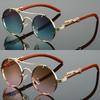 2 Pairs Per Set Round Sunglasses Fashion Vintage Double Bridge Gradient Multicolor Shades Women Luxury Design Casual Sun Glasses