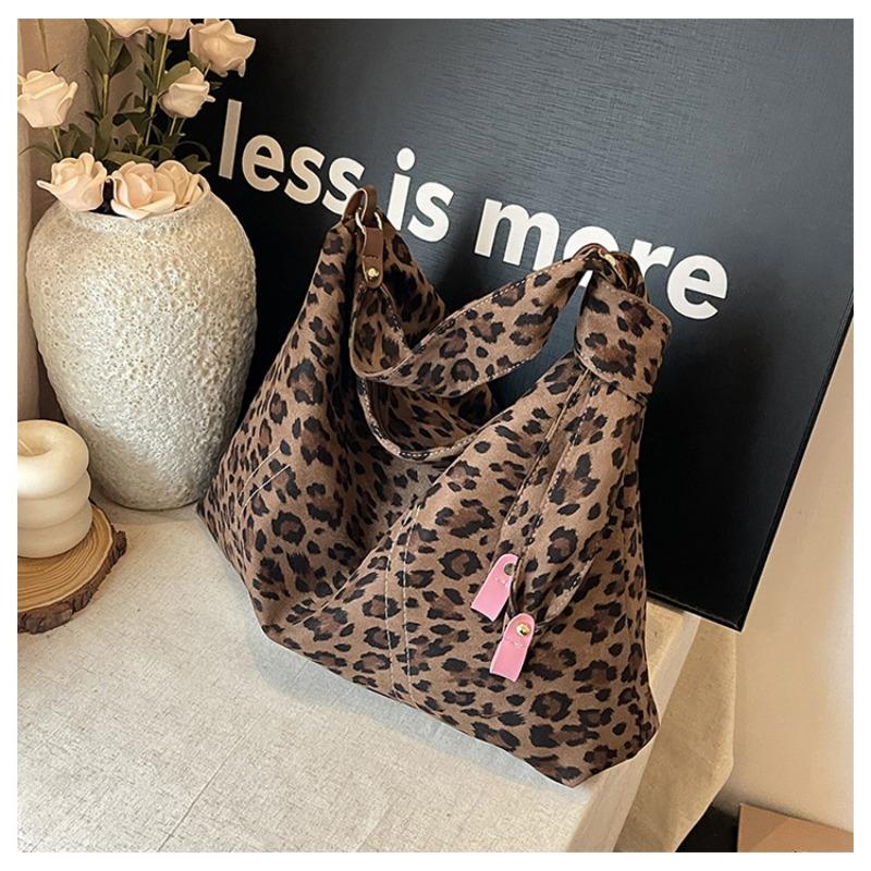 Leopard Print Bag Women's Large-capacity New Autumn and Winter Versatile Matte Shoulder Messenger Bag Commuter Tote Bag