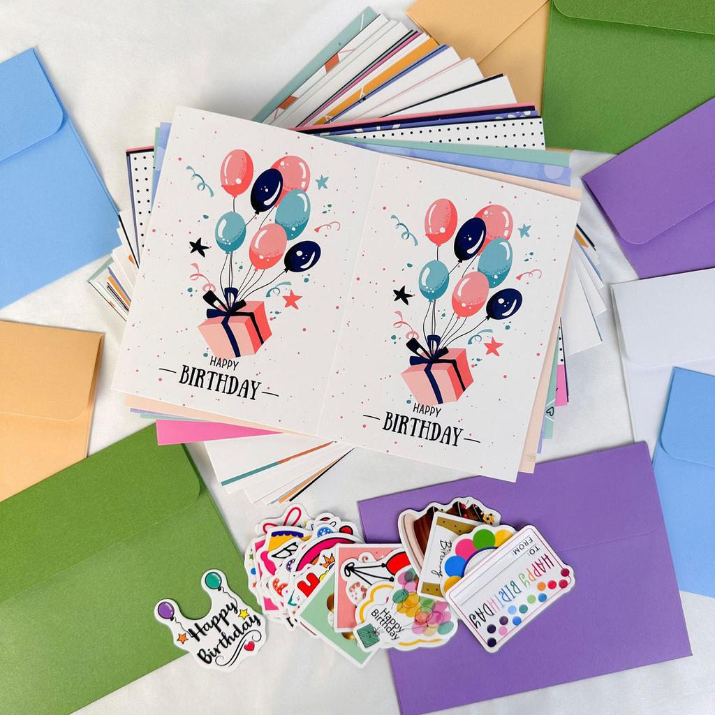 DIY Card Kit With Envelopes And Stickers Creative Foldable Greeting Cards For Kids Birthday Party Handmade Fun Activity Set