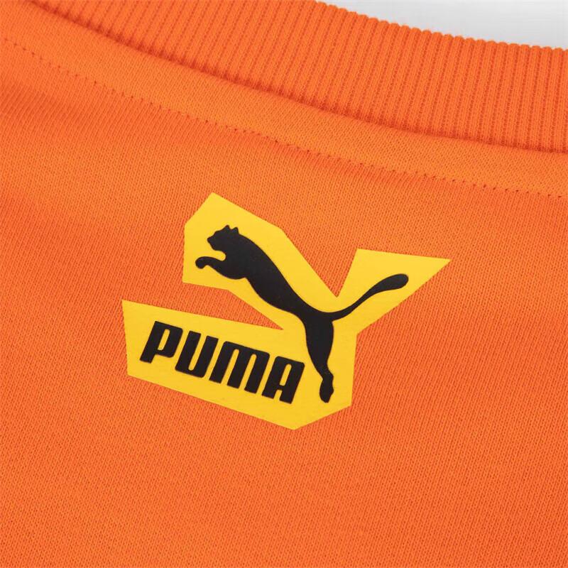 Puma Letter Sports Casual Crew Neck Sweatshirt Men Sweatshirt Orange 539968-23
