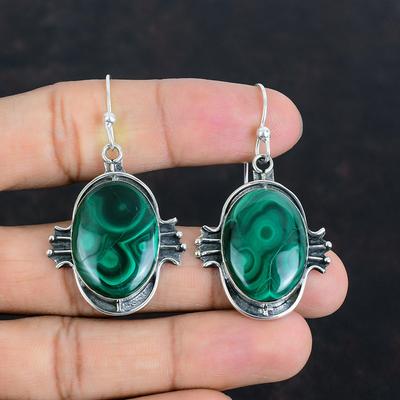 Malachit Ohrringe Edelstein Schmuck Handgefertigte Ohrringe 925 Sterling Silber Ohrringe Zierliche Malachit Schmuck Brandneue Ohrringe Verlobungsgeschenke