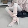 Baby Powder Knitted Splicing Square Tight Mouth Knee Socks Cover Small Sweet Potato Explosion 75Cm Stack Thin Long Tube Leg Cover