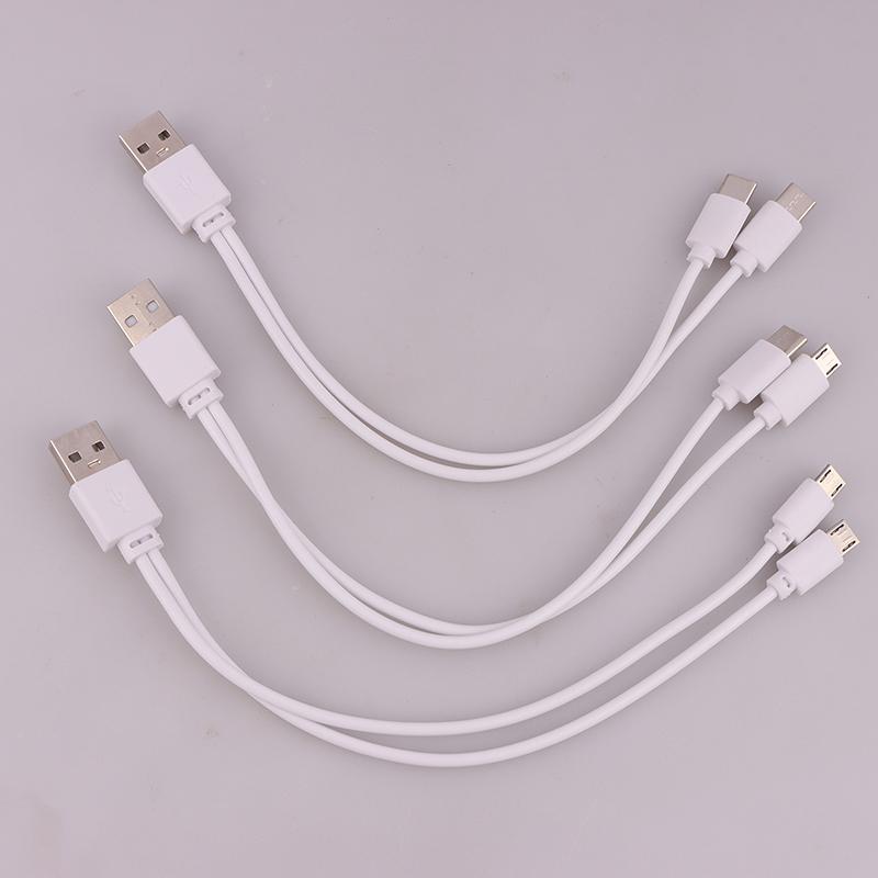 1Pc 2 In 1 Usb Male To Micro Usb/Type-C Splitter Data Transfer Charging Cable For For Android Smartphones Tablet Dual Micro Usb