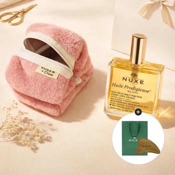 Nuxe Huile Prodigieuse Multi Dry Oil 100ml + Clamp Pink Pouch + GIFT