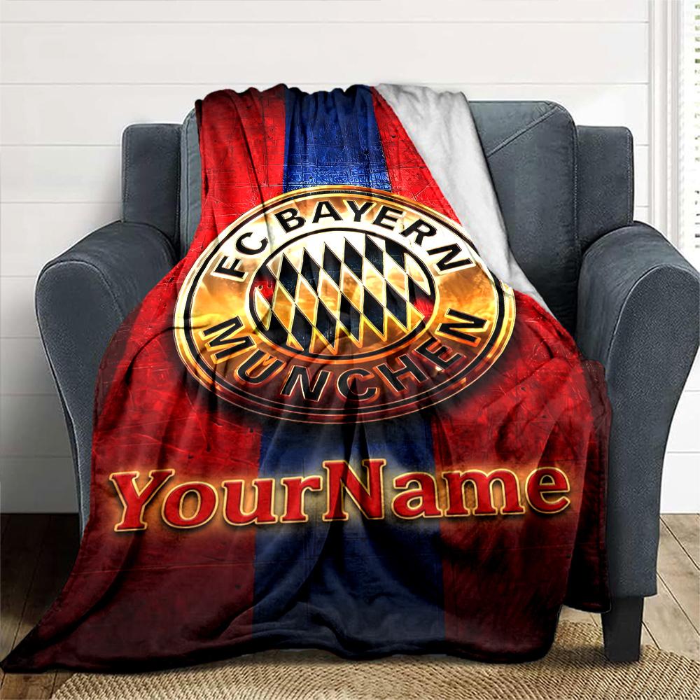 Bayern Munich Personalized Name Blanket Multi-purpose Personalized Blanket Soft & Cozy for Bedding Chair Office Living Room All-Season Use