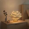 Floral Table Lamp LED Flower Decorative for Bedroom, Reading Corner Beige Button Cn Plug