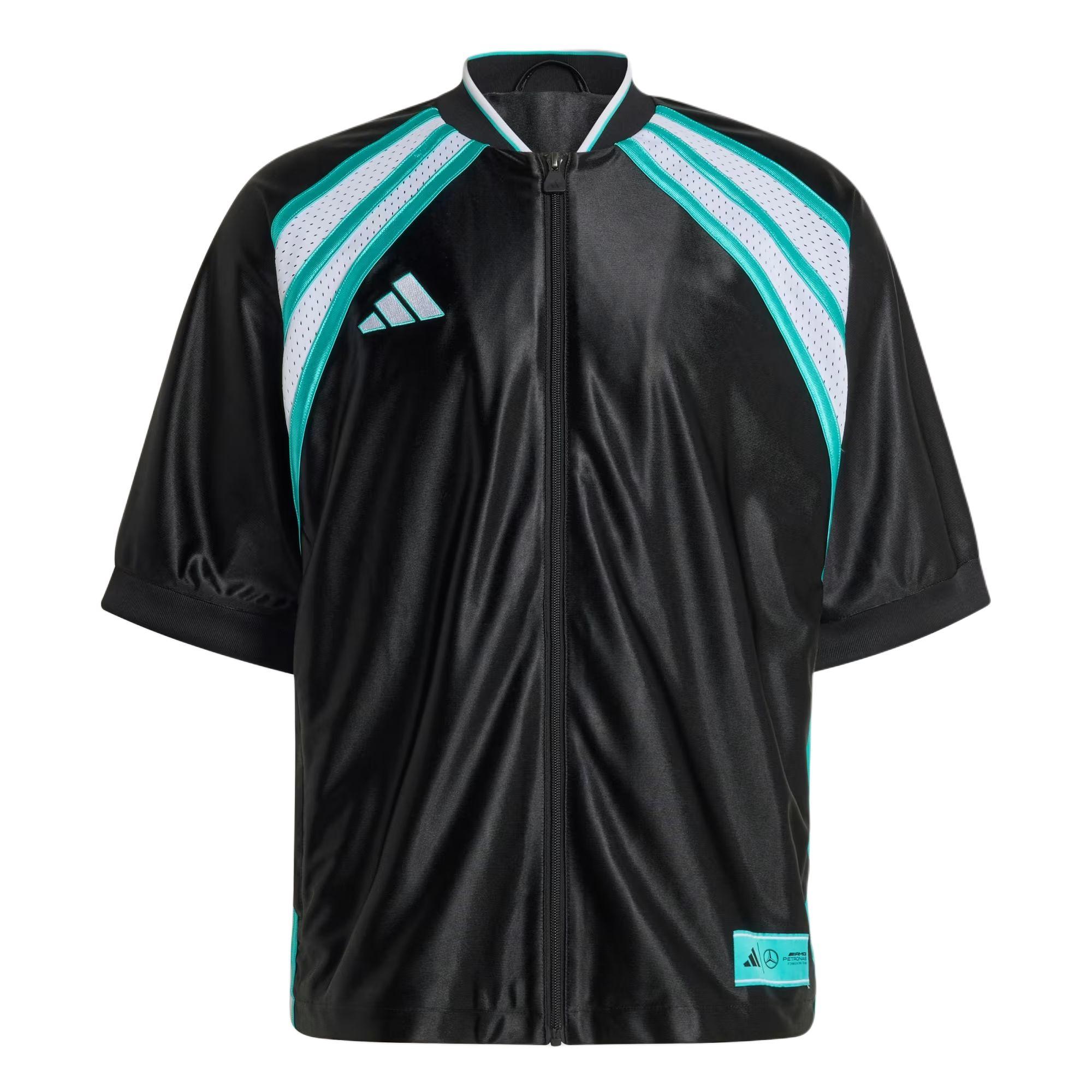 

Adidas Mercedes - Amg Fw25 Motorsport Petronas Formula One Team Las Vegas Knitted Loose Fit Zip Short Sleeve Baseball Shirt Men tops KG4743 L