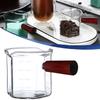 120ML Holzgriff Glas Espresso Messbecher Kaffee Extraktionstasse mit Skala Hochtemperaturbeständigkeit Milchkännchen Messbecher