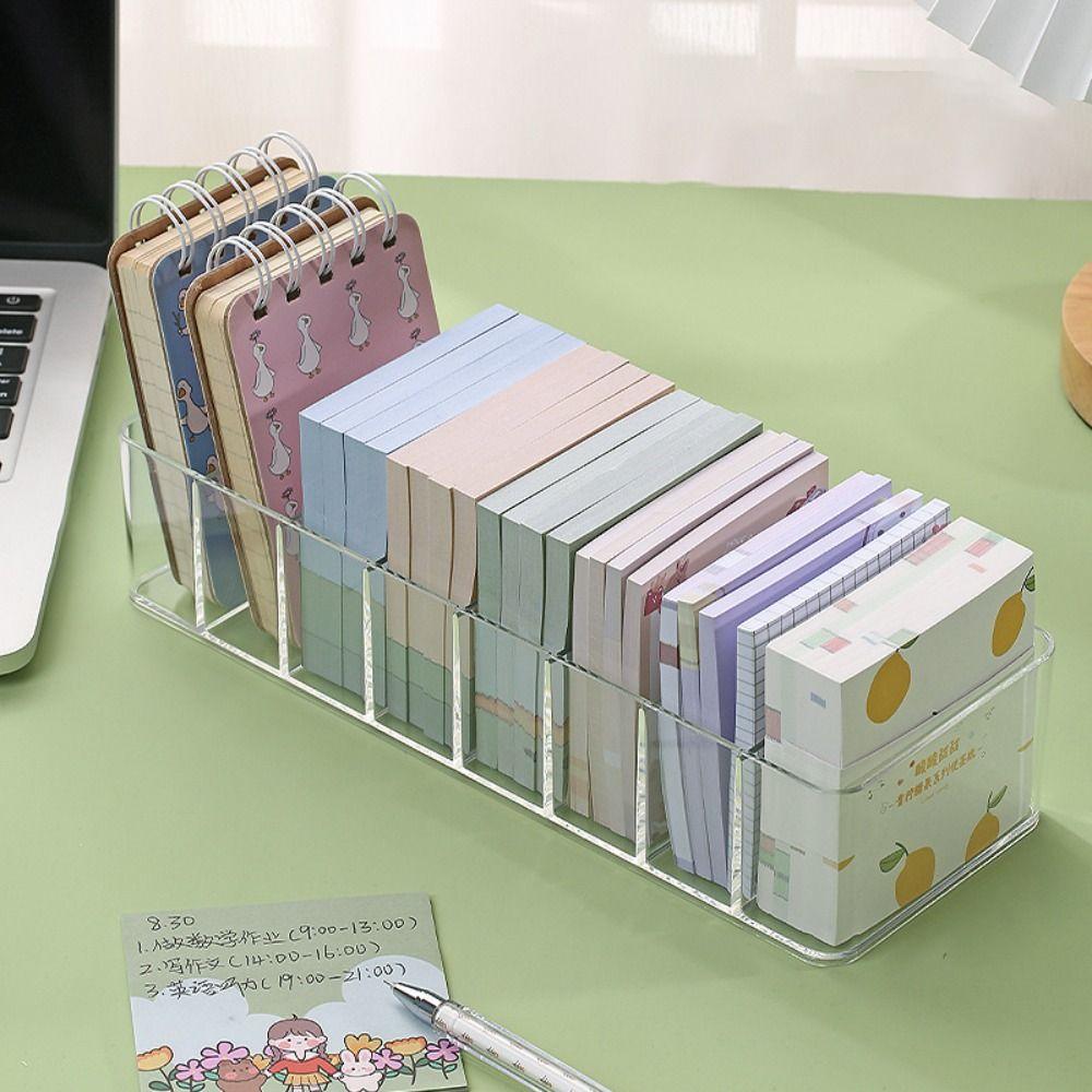 Portable Compartment Storage Box Plastic Sticky Note Sorting Box  Charging Line