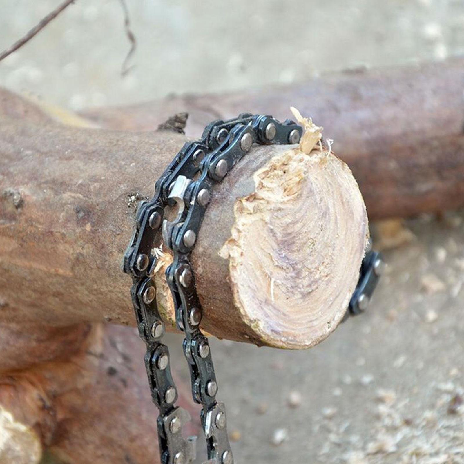53 Inch Hand Rope Chain Saw Sharp Manual Tree Limb Chain Saw with 68 Teeth Folding Pocket Rope Chainsaw Tree Cutting Tool