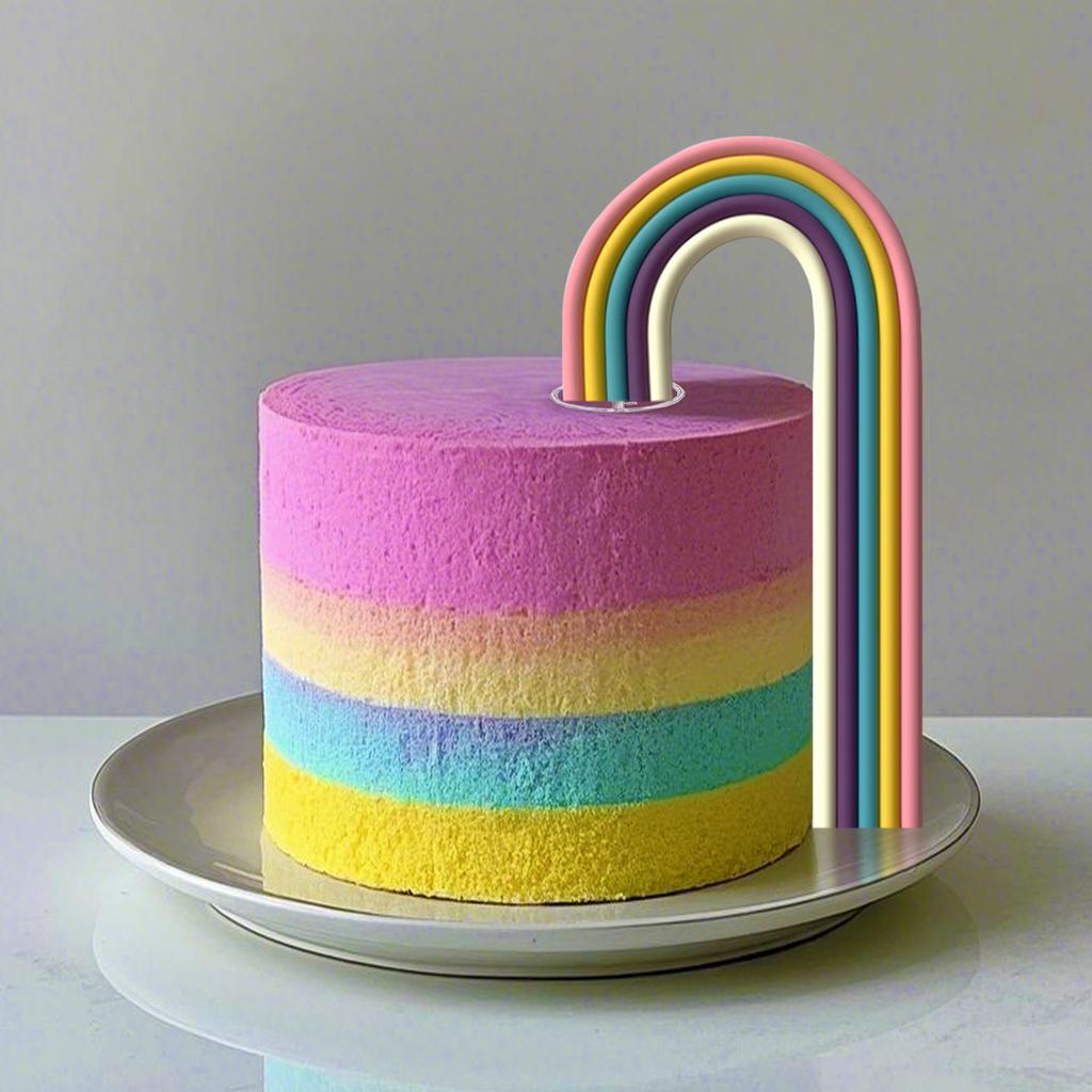 Rainbow Cake Toppers Colorful Balls Cake Decorations for Wedding Baby Shower Girls Boys Birthday Party Supplies (Macaron)