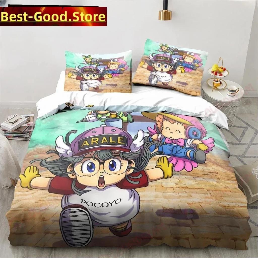 New Adorable Lovely Carton DR S-Slump Arale Anime Beding Set Shet King Twin Double Child Beding Set Mircofiber or Polyester Soft Duvet Cover