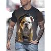 Dog Animal Pattern 3D T-shirt for Summer Men's Casual Round Neck Plus Size T-shirt Top 6XL