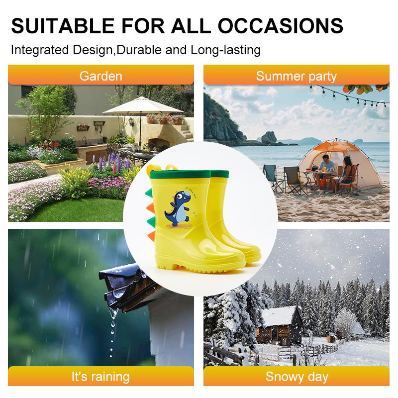 Custom Children's Rain Boots, Cute Cartoon Rain Shoes, Suitable for Boys, Essential for Beach Water Play