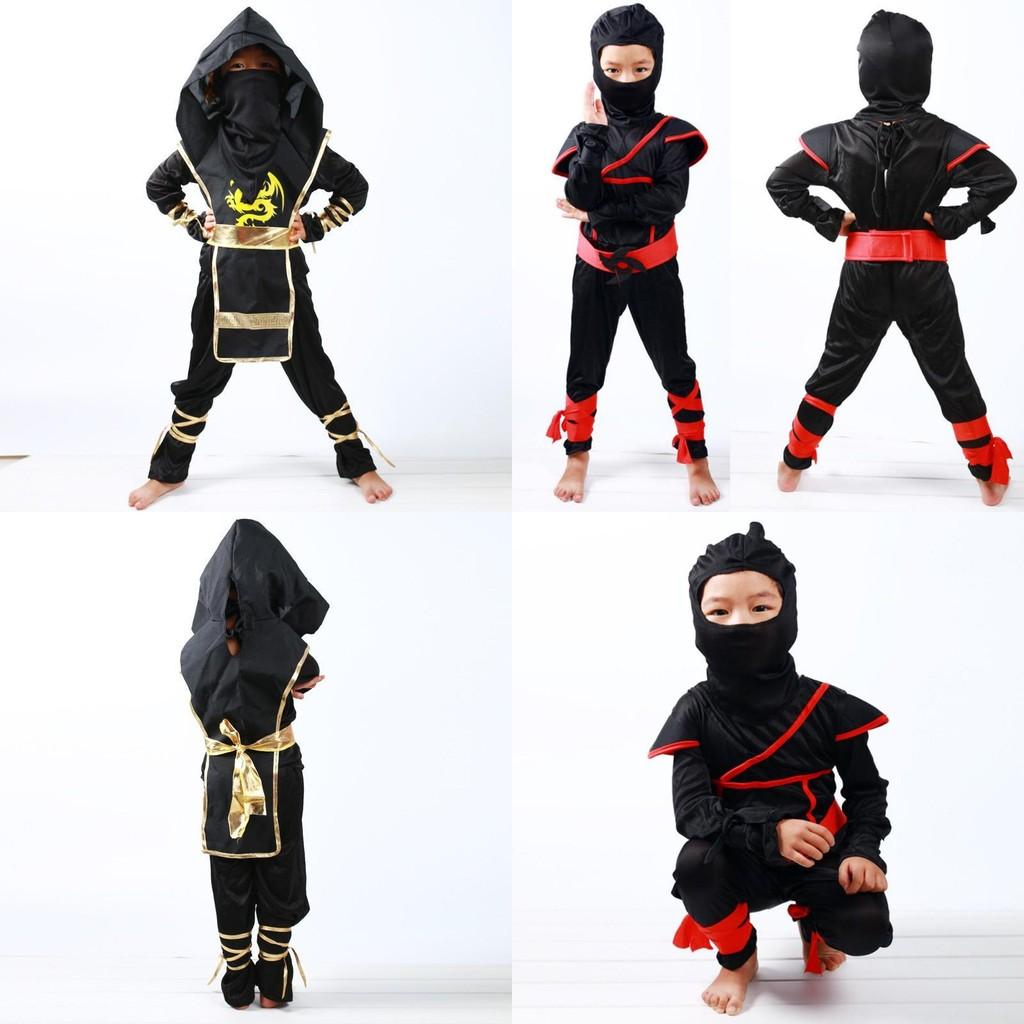 Authentic Japanese Warrior Boys Kids Ninja Assassin Fancy Dress Costume For Parties