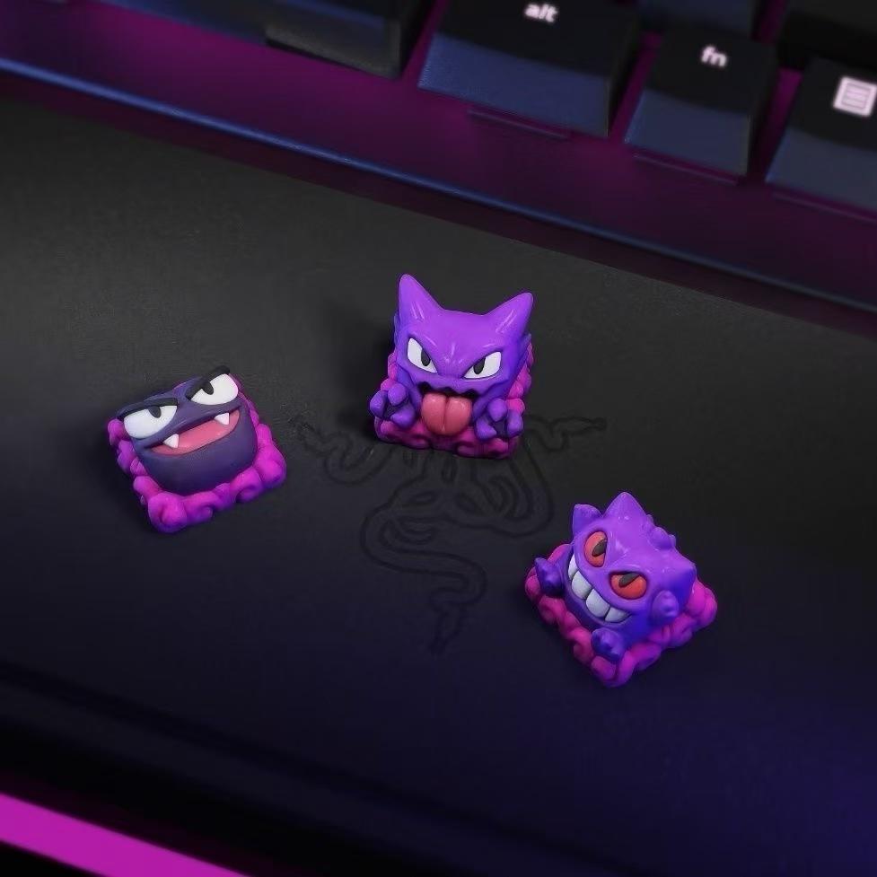 Pokemono figūrėlė Gastly Haunter Haunter Klavišo dangtelis Kryžius Mechaninė klaviatūra ESC Pagrindo klavišo dangtelis Žaislai Dovana