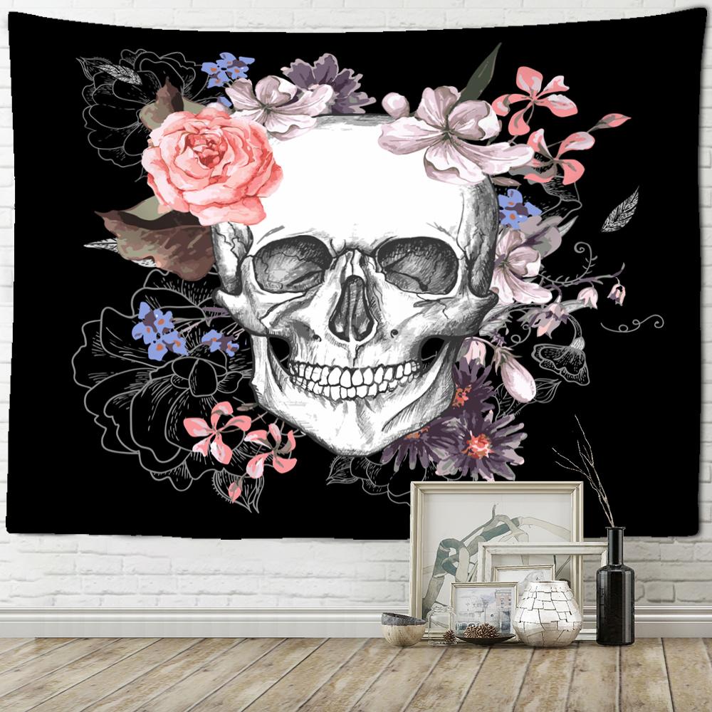 Psychedelic Skull Tapestry Grim Reaper Hippie Witchcraft Wall Hanging Abstract Wall Background Dormitory Decor