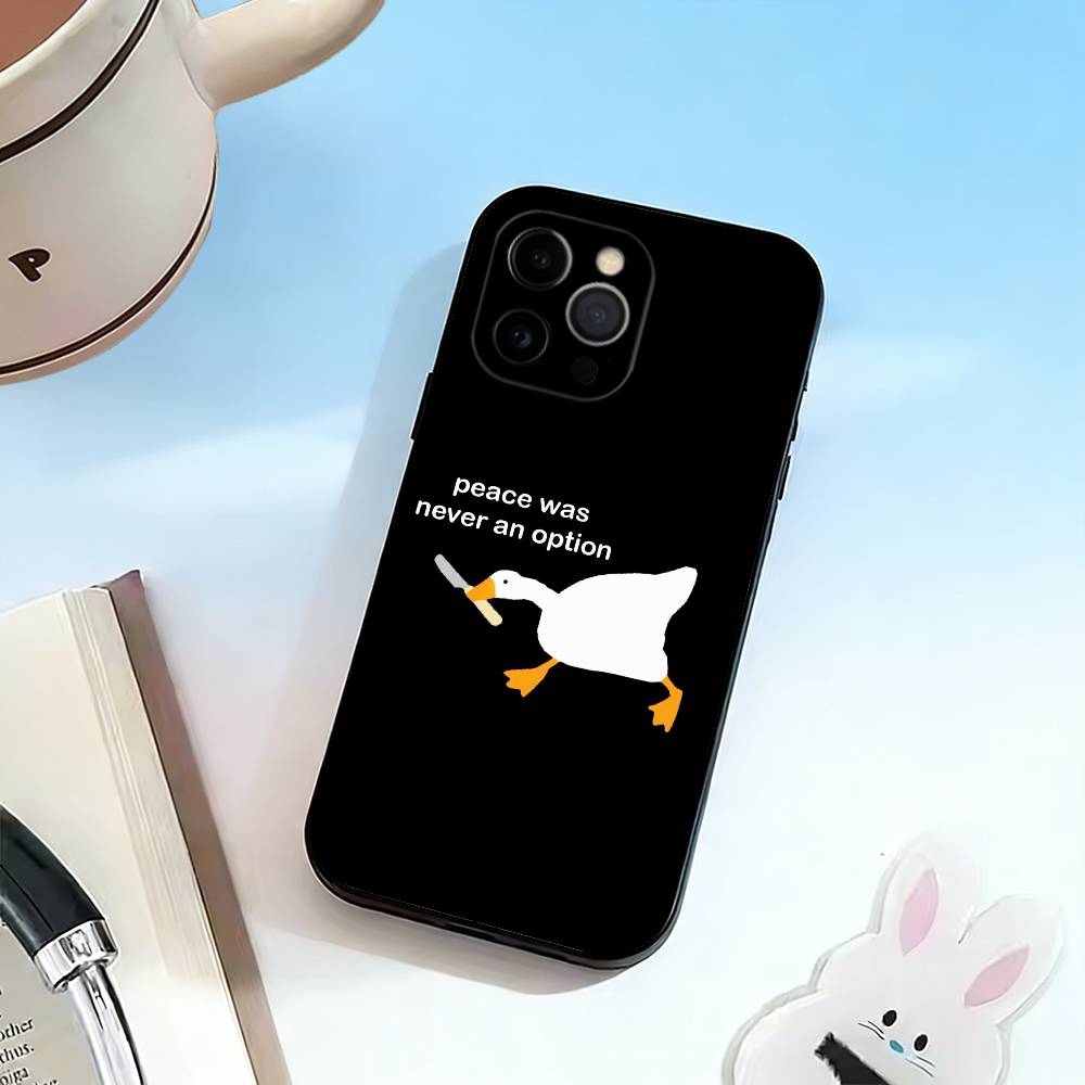 

Little Cute Duck Phone Case For iPhone 17, 16,15,14,13,12,11 Plus,Pro Max, Others Soft Black Cover iPhone13PROMAX