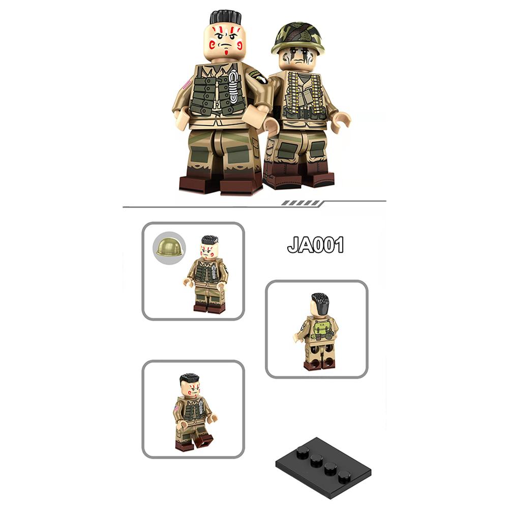 Weltkrieg II US Militär Soldat Minifigur Baustein Sechsseitig bedruckt Junge Zusammengebautes Spielzeug